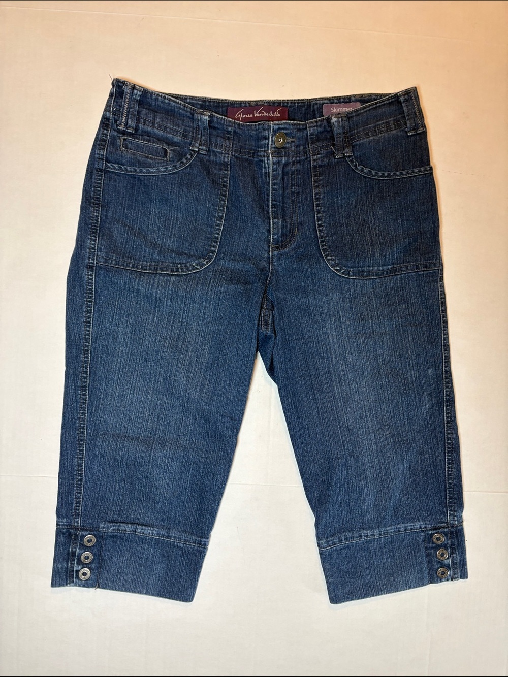 Gloria Vanderbilt Skimmer Denim Caprice Snap Closure Leg Size 6
